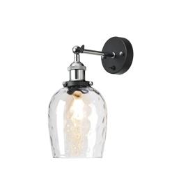 DK1152  Cawdor Wall Light, 1 Light E27, Polished Chrome/Black/Clear Wine Glass